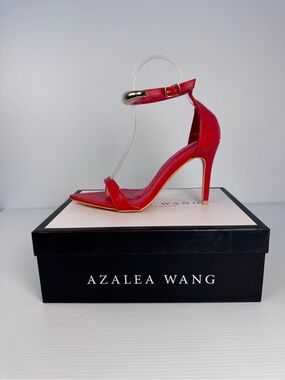 Azalea Wang Red Pointed Toe Ankle Strap Heels | Gold Cuff | NIB | sizes 6-10